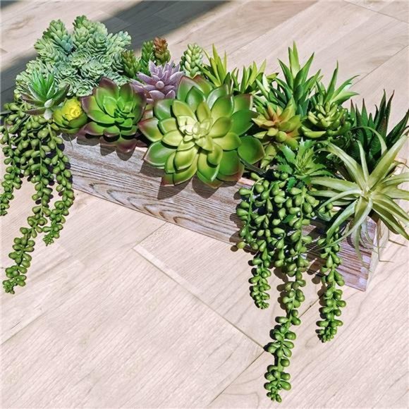 19 Pcs Assorted Artificial Succulents Plants Unpotted Green Hanging Succulent - Picture 3 of 6